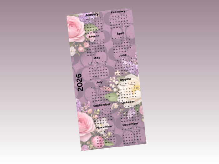 2026 Year at a glance | A6 Rings | Purple Coach Floral