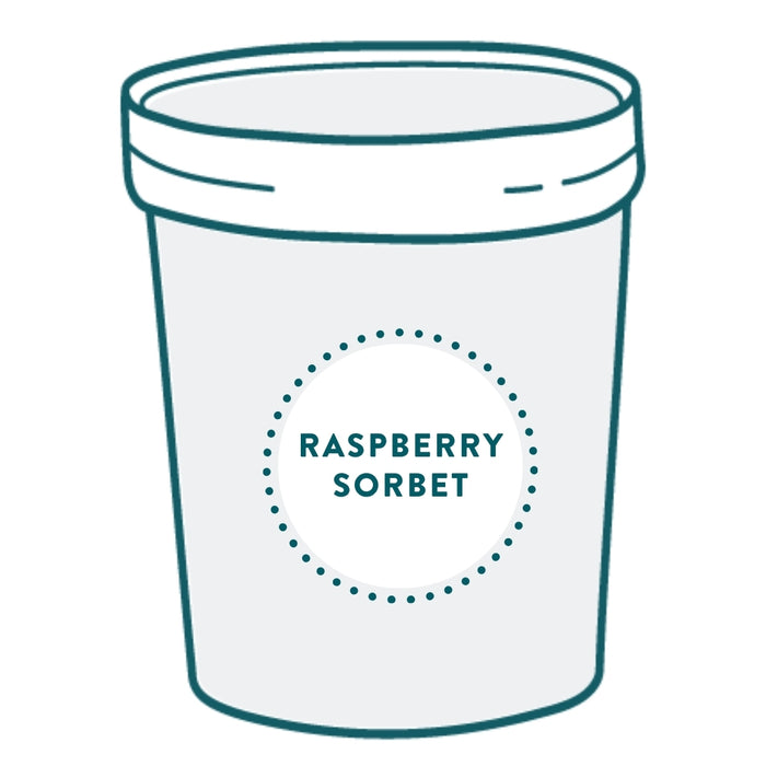 2.75 gallon of raspberry sorbet available for pickup