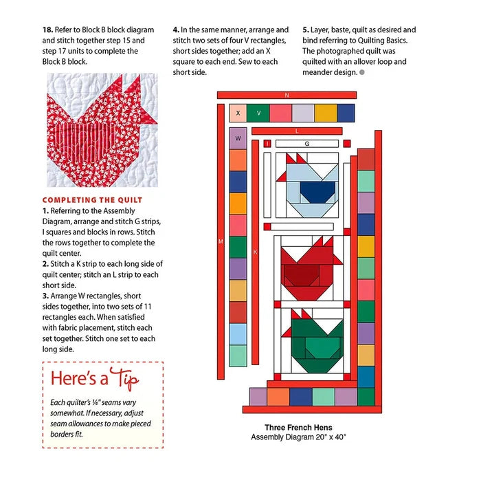 Annie's Quilting - Fun With Squares Pattern Book- Three French Hens