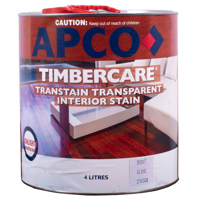 Apco Timbercare Transtain Transparent Stain Burnt Clove 4L