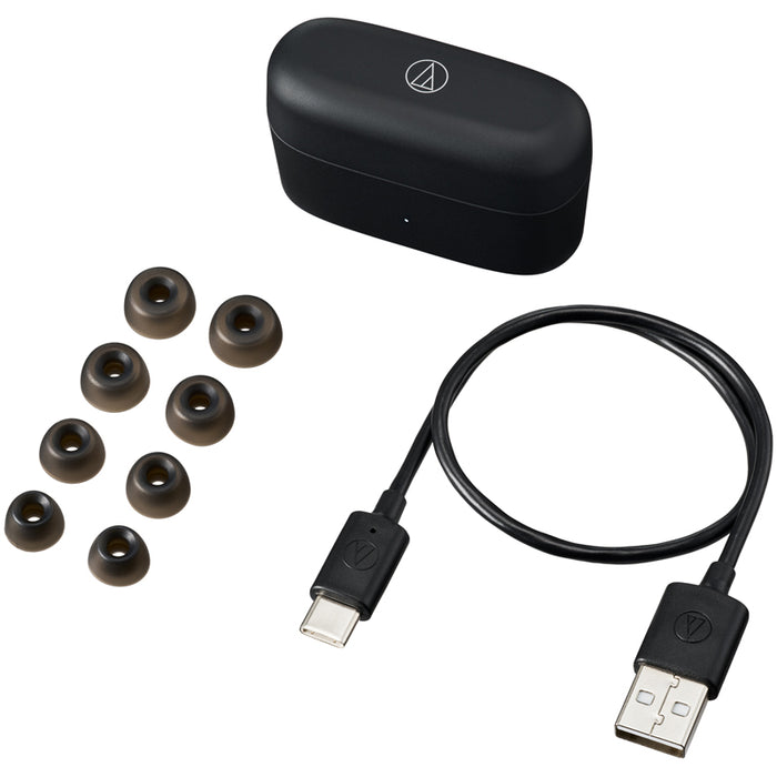Audio Technica ATH-CKS30TW+ Noise Cancelling Wireless Earbuds Black Black