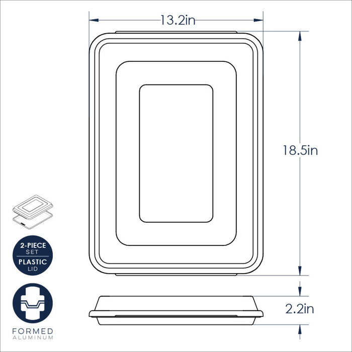 Bakers Half Sheet with Lid dimensions