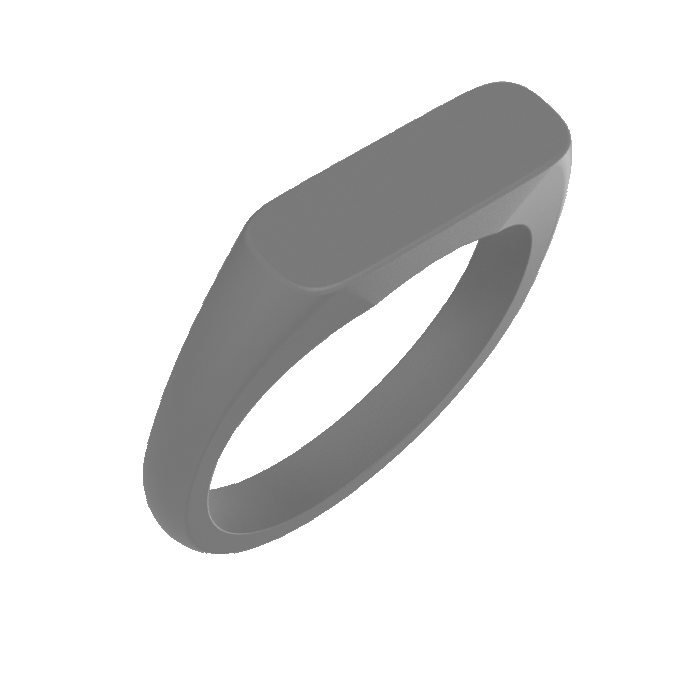Bar Ring Signet Silicone Ring - Grey