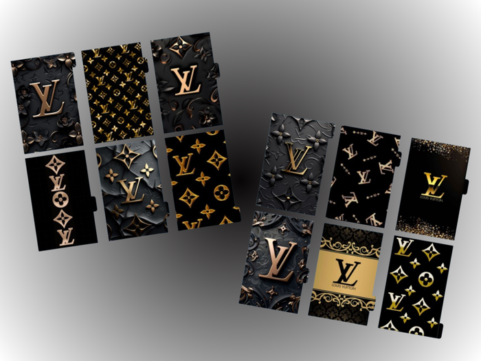 Black & Gold L | Monthly Dividers | A5 Rings | Set of 12 | PRE-ORDER