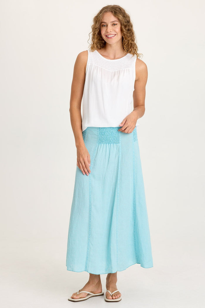 XCVI Blake Linen Smocked Skirt/Dress
