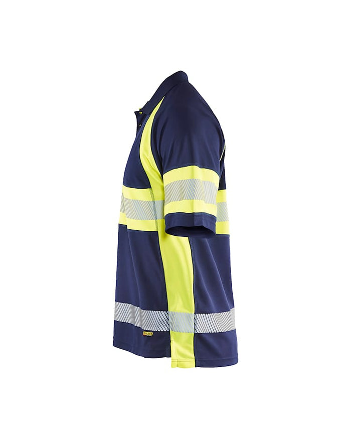 Blaklader Hi-Vis Polo Shirt with UV-Protection - Navy/Yellow | 3338