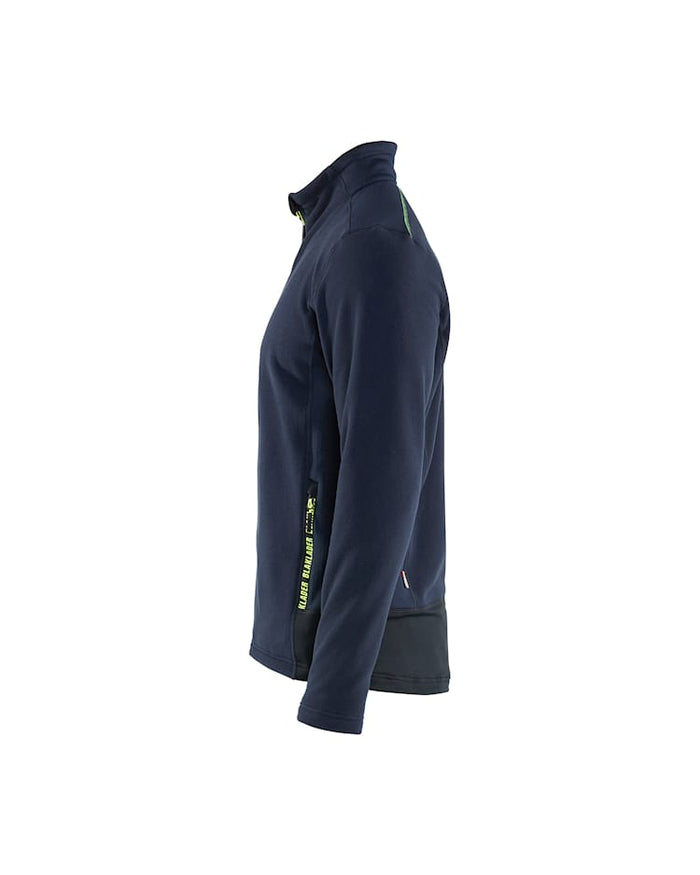 Blaklader Microfleece Jacket - Dark Navy/Yellow | 4765