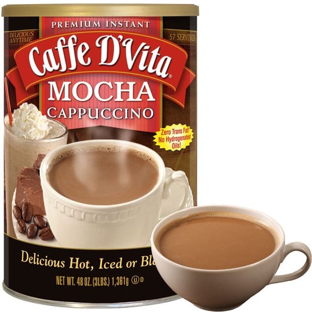 Caffe D'Vita Mocha Cappuccino Mix 48 oz Mocha Cappuccino is our original blend of rich chocolate and 100% premium Arabica coffee-501333 Hannah's Variety Store