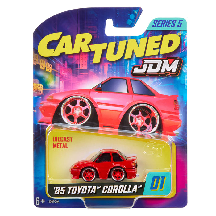 Cartuned JDM toy car packaging with ‘85 Toyota Corolla (GTS Coupe) model