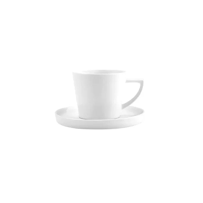 Coffret de tasses à thé et soucoupes Karaca Salvare pour 6 personnes, 12 pièces, New Generation Bone, 260 ml, blanc