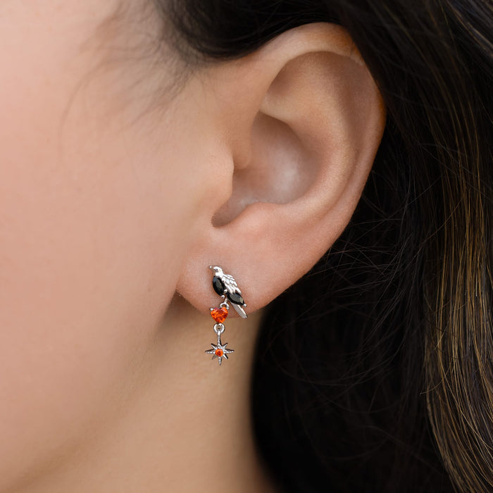 Dark Heart Crow Earrings