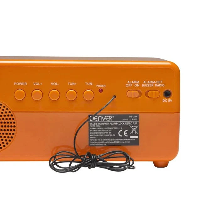 Denver Retro Clock Radio with PLL FM Radio & Alarm Function