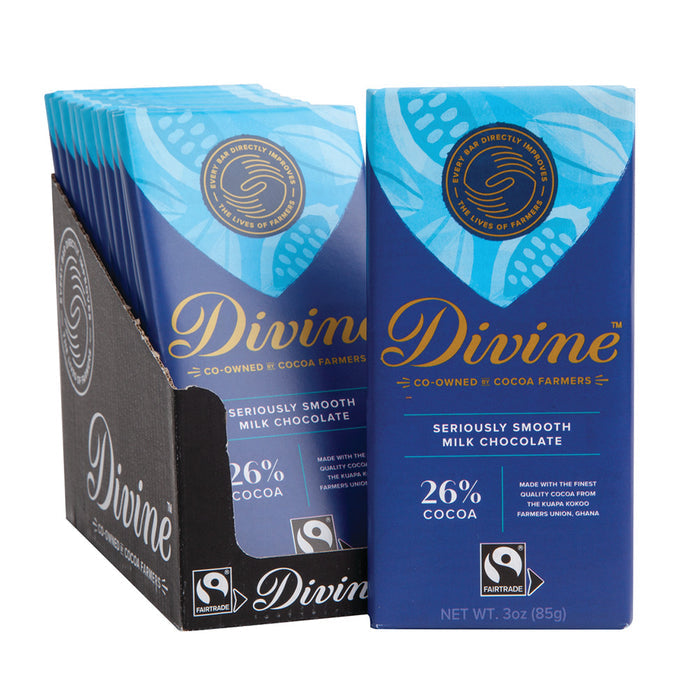 Divine Bars Milk Chocolate 3oz - 12ct