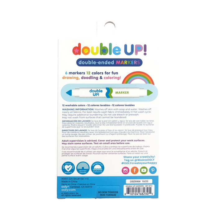 Double Up! Double-Ended Markers back of packaging