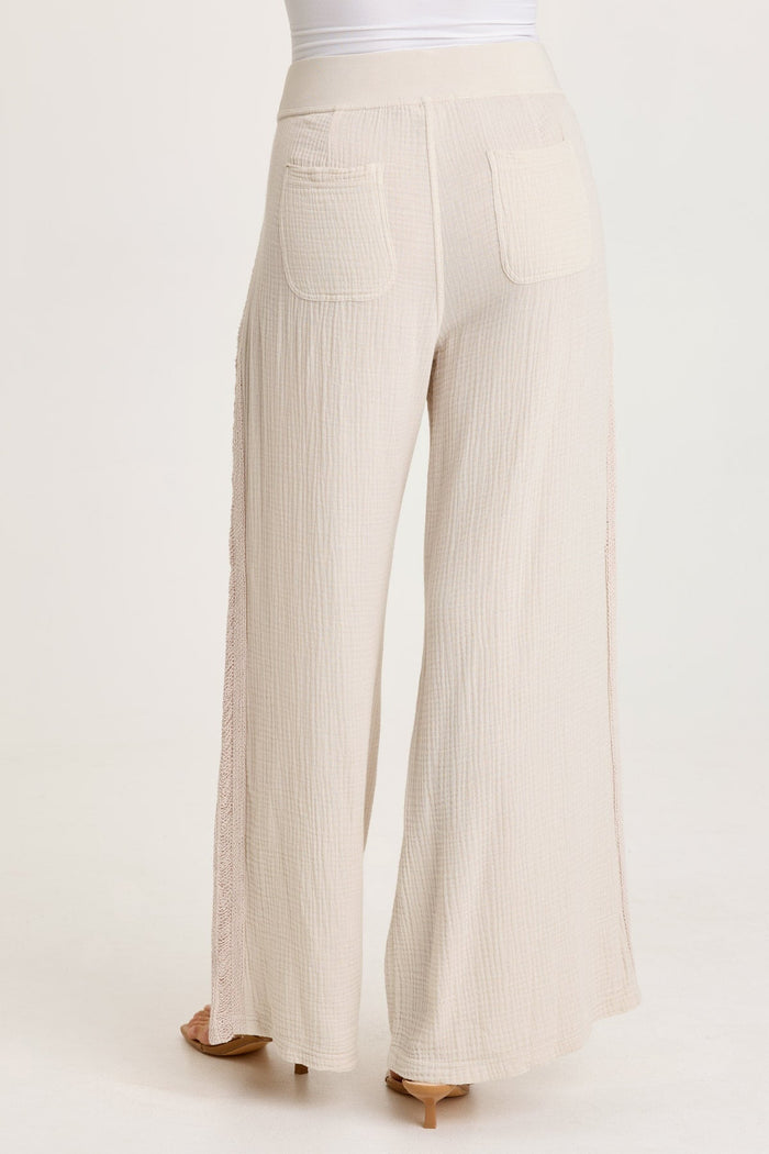 XCVI Elu Gauze Lace Trim Wide Leg Pant