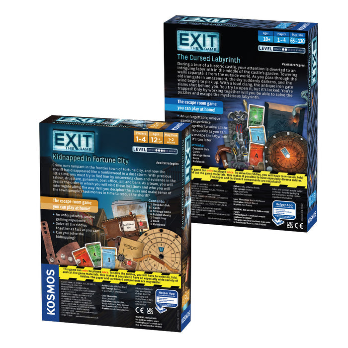 EXIT: The Game, Season 5a Two-Pack: The Cursed Labyrinth & Kidnapped in Fortune City Games Thames & Kosmos