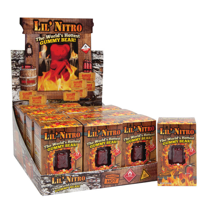 Flamethrower Candy Lil' Nitro World's Hottest Gummy Bear Candy - 12 Count