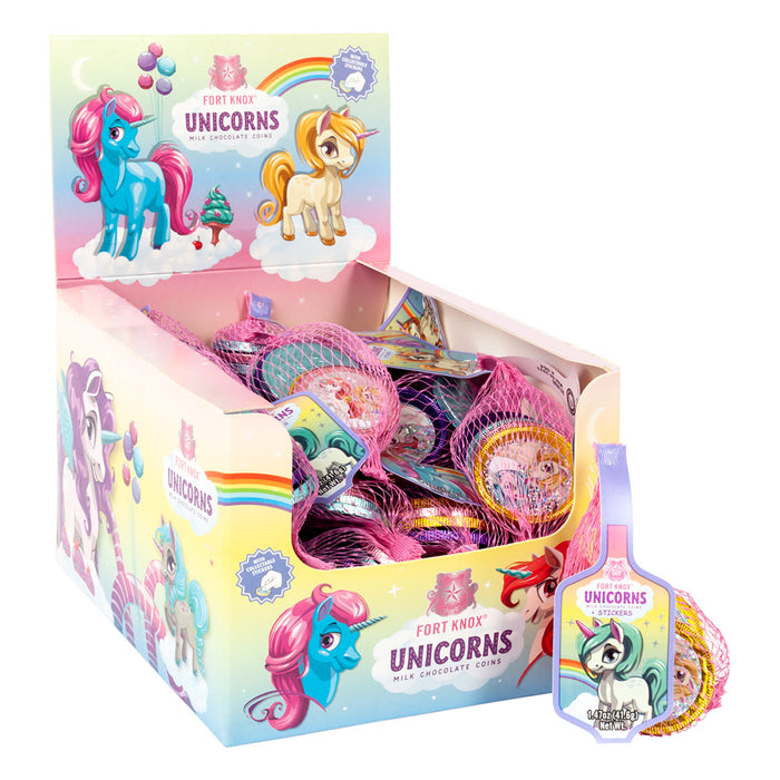 Fort Knox Unicorn Coins Milk Chocolate 1.47oz - 36ct