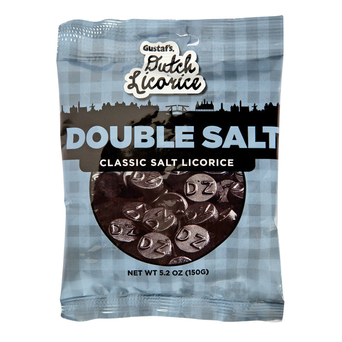 Gustaf's Licorice Double Salt 5.2oz Peg Bag - 12ct