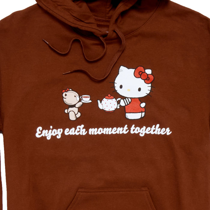 Hello Kitty and Friends Adult Enjoy Each Moment Hoodie (Brown) Apparel Mad Engine Global LLC