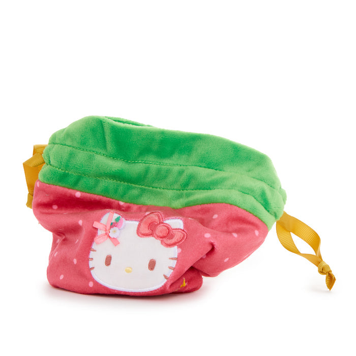 Hello Kitty Drawstring Pouch (Strawberry News 50th Anniversary) Bags Global Original