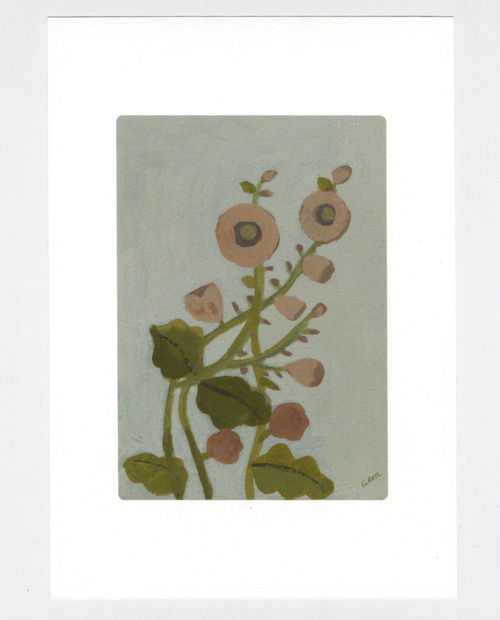 Hollyhocks a4 or A5 print