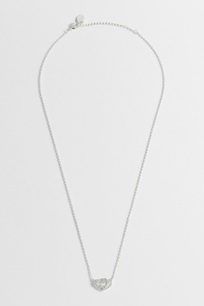 Interlocking Heart CZ Necklace