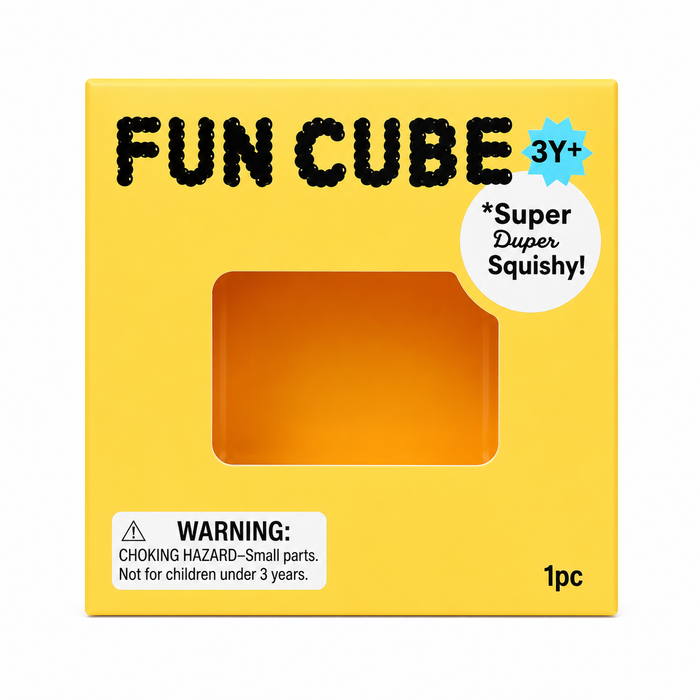 J'adore 2.5 Inch Fun Cube Squishy Fidget Sensory Toy - ORANGE