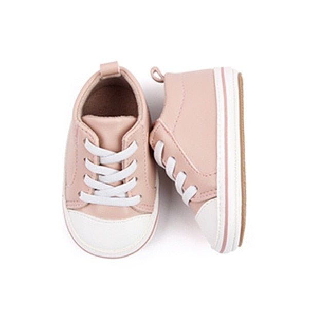 Pink Shoes with White Lace / 0-6 months