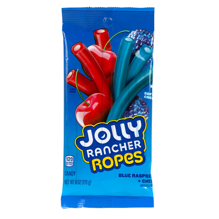 Jolly Rancher Blue Raspberry and Cherry Rope Candy Peg Bag - 12 Count