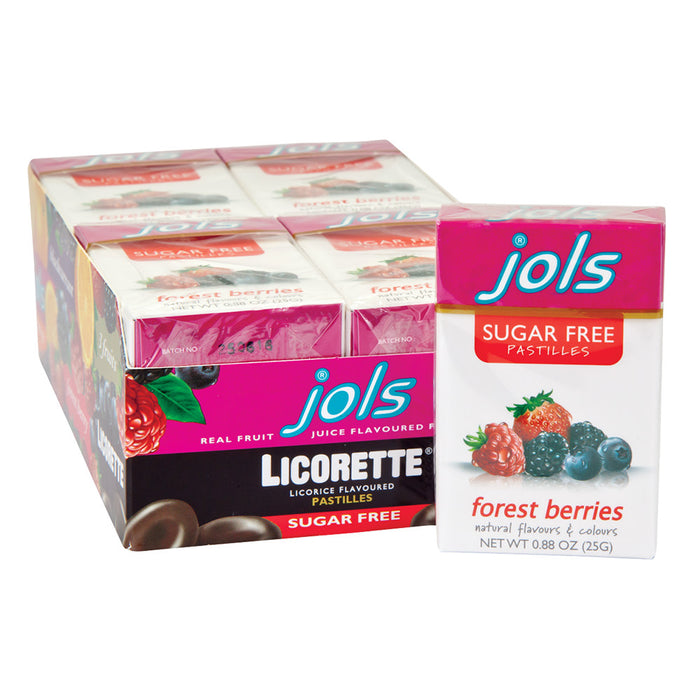 Jols Licorette Pastille Sugar Free Forest Berries 0.88oz Box - 12ct