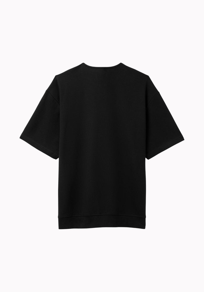 Kafael Men's Textured Short Sleeve Henley, Black - BM24940