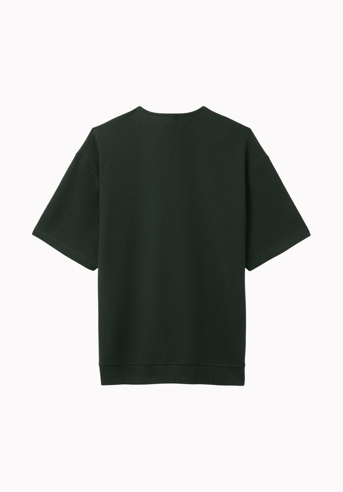 Kafael Men's Textured Short Sleeve Henley, Dark Sea - BM24940
