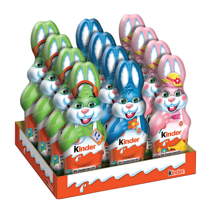 Kinder Hollow Chocolate Bunny Candy - 12 Count