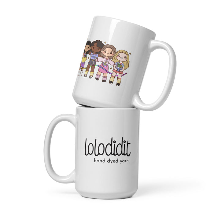 Knitting Friends (Patrons) White Glossy Mug