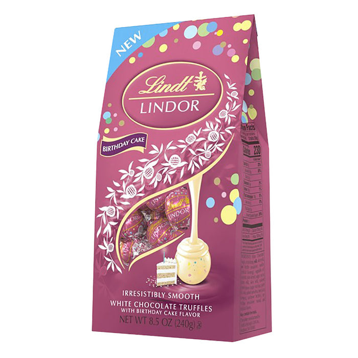 Lindt Lindor Birthday Cake White Chocolate Truffles Bag - 6 Count