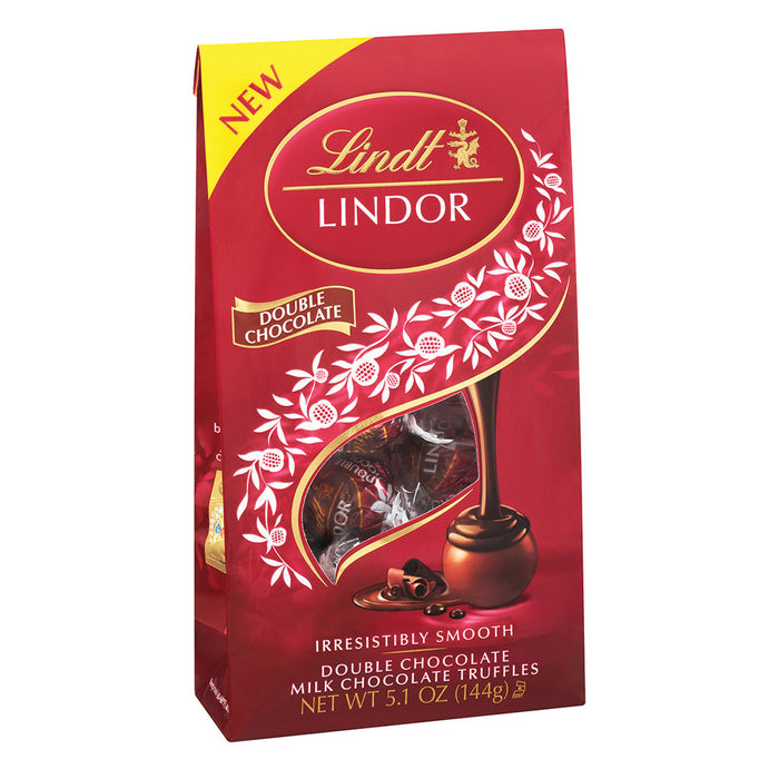 Lindt Lindor Double Chocolate Milk Chocolate Truffle Candy Bags - 6 Count