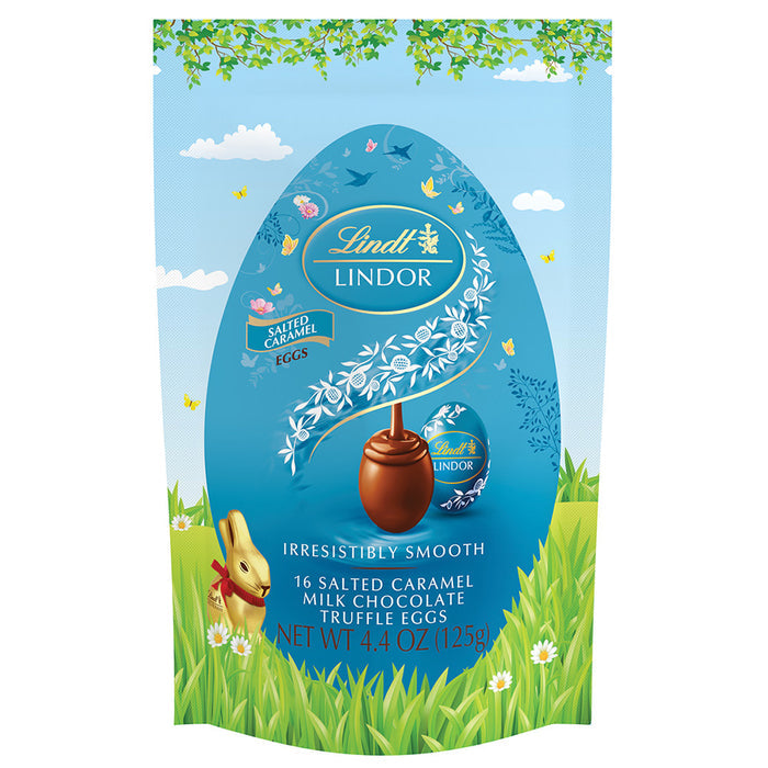 Lindt Lindor Salted Caramel Egg Candy Pouch - 8 Count