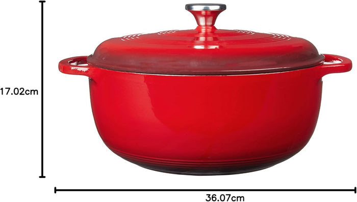 Lodge EC7D43 Enameled Cast Iron Dutch Oven 7.5Quart Island Spice Red