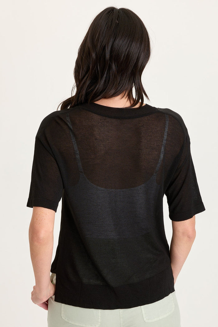 XCVI Lottie Satin/Knit V-Neck Top