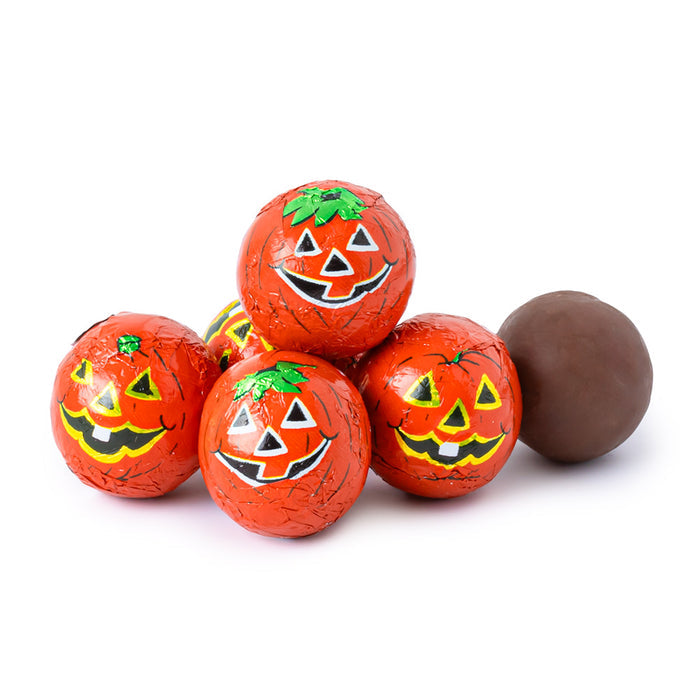 Madelaine Crisp Milk Chocolate Foiled Halloween Candy Balls - 10 LB