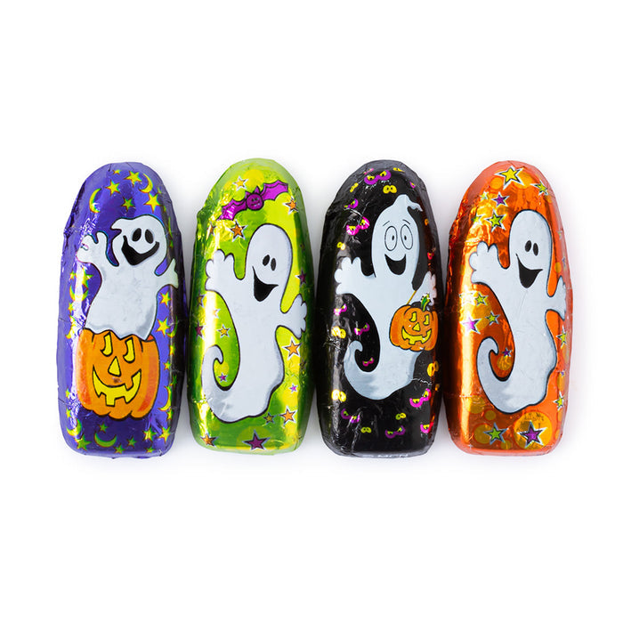 Madelaine Halloween Milk Chocolate Foiled Mini Ghost Candy - 10 LB