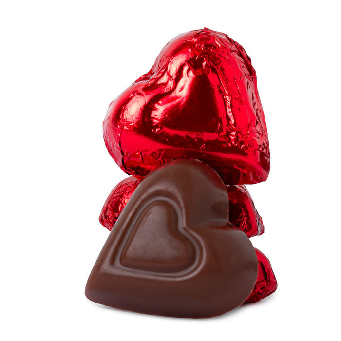 Madelaine Milk Chocolate Foiled Red Heart Candy - 10 LB