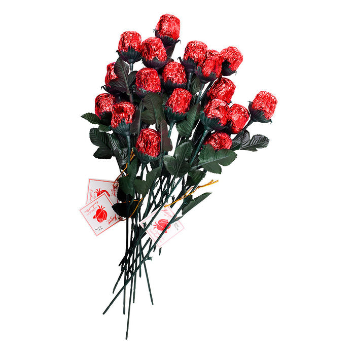 Madelaine Milk Chocolate Foiled Red Roses Candy - 48 Count