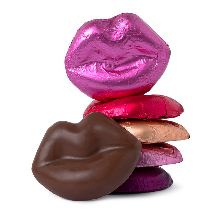 Madelaine Milk Chocolate Multi Color Foiled Lips Candy - 10 LB