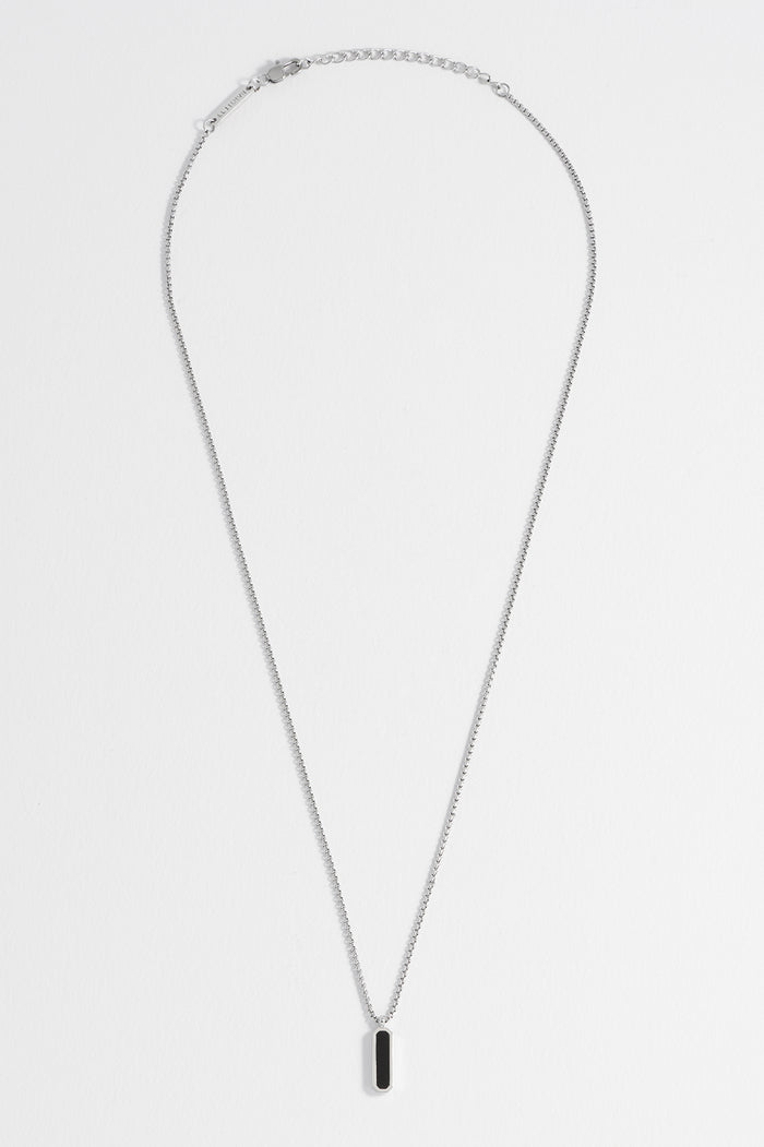 Men's Gemstone Tag Pendant Necklace