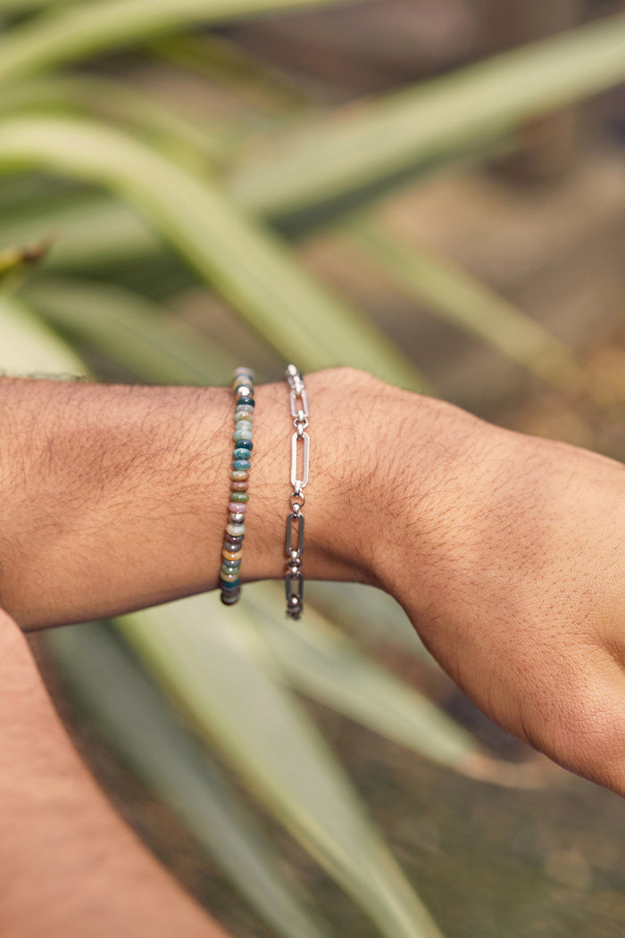 Men's Paperclip Mixed Link Bracelet