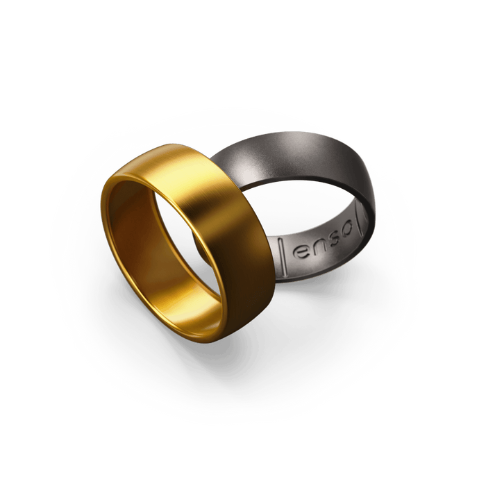 Hybrid Metal Ring - Titanium - 18K Gold Plated