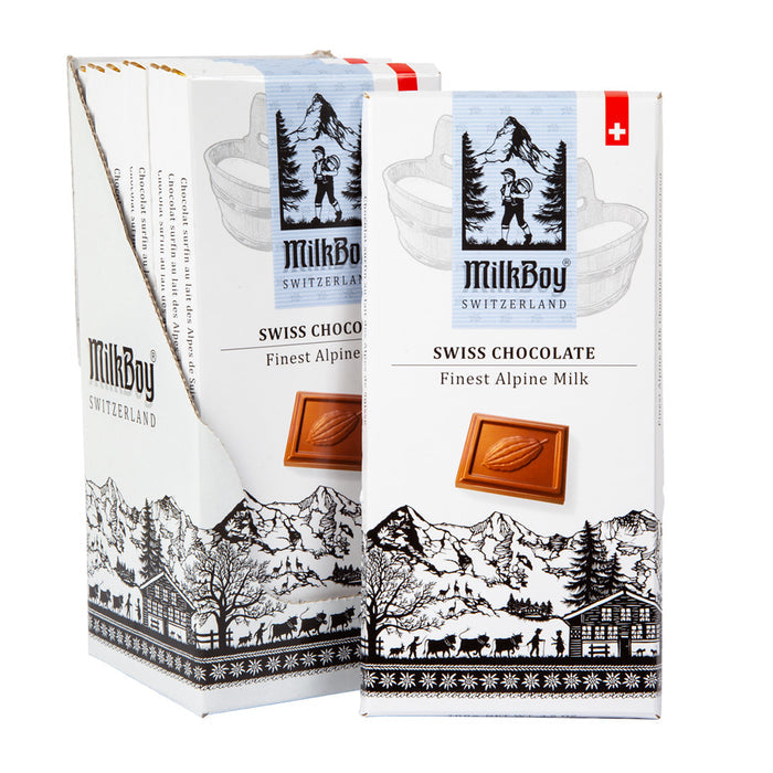 Milkboy Milk Chocolate Swiss Alpine 3.5oz Bar - 10ct