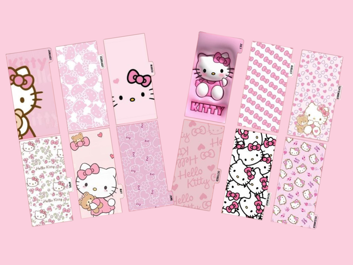 Pink Kitty | Monthly Dividers | A6 Rings | 12 month set